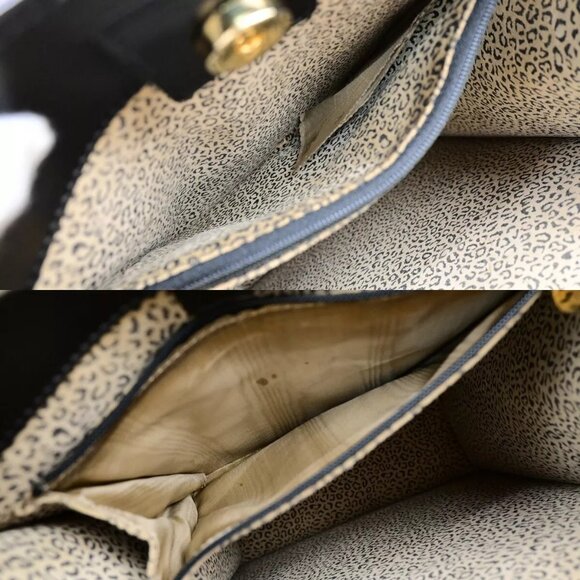 CARTIER Logo Panther Shoulder Hand Bag Leather Black GHW Made In Italy 34YG991 - Picture 11 of 16